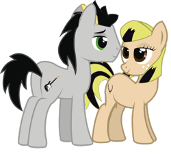 Size: 1024x922 | Tagged: safe, artist:spectty, derpibooru import, oc, oc only, earth pony, pony, female, male, shipping, simple background, straight, transparent background, vector