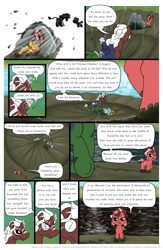 Size: 1300x2000 | Tagged: safe, artist:smudge proof, snails, snips, oc, oc:eschaton, oc:tails, comic:heads and tails, comic, crater, fight, magic, mud, patreon, pond, shore