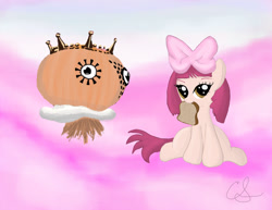 Size: 900x695 | Tagged: safe, artist:flutteryay56, derpibooru import, bow, bread, kyary pamyu pamyu, onion, ponified, ponponpon