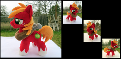 Size: 1811x889 | Tagged: safe, artist:fireflytwinkletoes, derpibooru import, big macintosh, earth pony, pony, colt, irl, male, photo, plushie, solo, stallion, younger