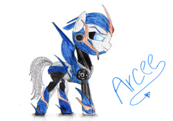 Size: 1069x747 | Tagged: safe, artist:speedfeather, derpibooru import, arcee, ponified, transformers, transformers prime