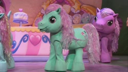 Size: 853x480 | Tagged: safe, derpibooru import, minty, thistle whistle, wysteria, g3, my little pony live, the world's biggest tea party