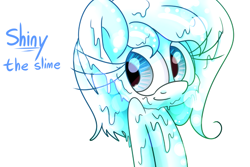 Size: 987x661 | Tagged: safe, artist:extradan, derpibooru import, oc, oc only, oc:shiny slime, goo pony, original species, slime, solo