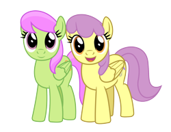 Size: 1400x1080 | Tagged: safe, artist:bluemeganium, derpibooru import, merry may, parasol, pony, background pony, cute, duo, duo female, female, looking at you, simple background, smiling, transparent background, vector