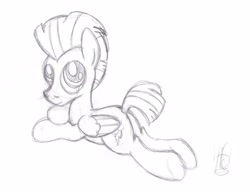 Size: 3193x2505 | Tagged: safe, artist:drawponies, derpibooru import, thunderlane, monochrome, solo, traditional art