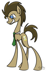 Size: 849x1315 | Tagged: safe, artist:cuttycommando, derpibooru import, doctor whooves, earth pony, pony, brown coat, brown mane, male, solo, stallion