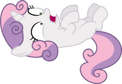 Size: 330x226 | Tagged: safe, artist:deadparrot22, derpibooru import, sweetie belle, on back, simple background, solo, svg, transparent background, vector