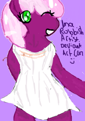 Size: 350x500 | Tagged: safe, artist:imarubbishartist, derpibooru import, cheerilee, pony, 30 minute art challenge, bipedal, clothes, nightgown