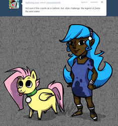 Size: 757x807 | Tagged: safe, artist:cartoonlion, derpibooru import, fluttershy, princess luna, oc, oc:futashy, futa, futashy, humanized, intersex, style emulation, the legend of zelda, the legend of zelda: the wind waker, tumblr