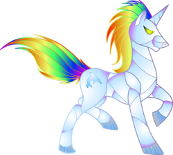 Size: 900x805 | Tagged: safe, artist:rattlesire, derpibooru import, oc, oc only, pony, robot, unicorn, rainbow, rattlecat, robot unicorn attack