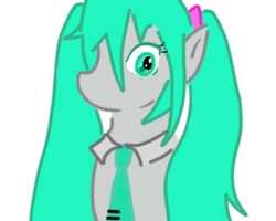 Size: 1000x800 | Tagged: safe, artist:fried-zoaster, derpibooru import, crossover, hatsune miku, ponified, vocaloid