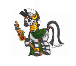 Size: 1132x998 | Tagged: safe, artist:amaruana, derpibooru import, zecora, zebra, druid, staff