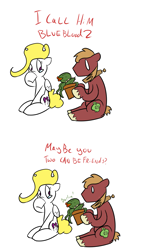 Size: 1147x1952 | Tagged: safe, artist:autonomous-zed, derpibooru import, big macintosh, surprise, earth pony, pony, g1, ask, audrey 2, g1 to g4, generation leap, grimdark big mac, little shop of horrors, male, parody, stallion, tumblr