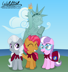 Size: 3660x3880 | Tagged: safe, artist:wildtiel, derpibooru import, babs seed, oc, oc:diamond spoon, oc:silver tiara, cmc manehatten, glasses