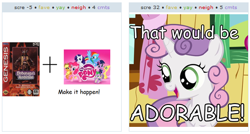 Size: 526x282 | Tagged: safe, derpibooru import, sweetie belle, exploitable meme, juxtaposition, juxtaposition win