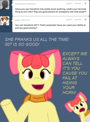 Size: 630x850 | Tagged: safe, derpibooru import, apple bloom, sweetie belle, earth pony, apple bloom's bow, cyborg009, female, filly, hair bow, red mane, yellow coat
