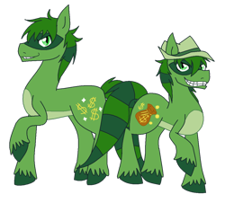 Size: 1024x925 | Tagged: safe, artist:anaxhedgecat, derpibooru import, happy tree friends, lifty, ponified, shifty