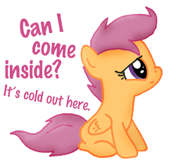 Size: 951x876 | Tagged: safe, artist:ajmstudios, derpibooru import, scootaloo, cute, funny, humor, innocent, meme, sad, text