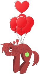 Size: 482x891 | Tagged: safe, artist:dr-idiot, derpibooru import, big macintosh, earth pony, pony, balloon, grimdark big mac, heart balloon, male, solo, stallion