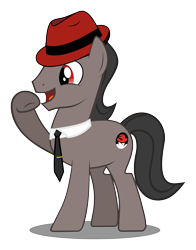 Size: 7138x9091 | Tagged: safe, artist:mawscm, derpibooru import, absurd resolution, hat, linux, necktie, red hat, simple background, transparent background, vector