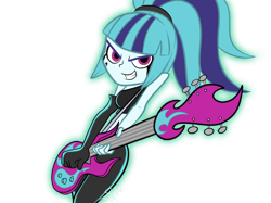 Size: 5238x3913 | Tagged: safe, artist:xxxsketchbookxxx, sonata dusk, equestria girls, crossover, danny phantom, ember mclain, guitar, simple background, solo, transparent background, vector