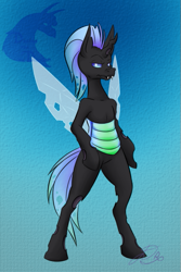 Size: 457x684 | Tagged: safe, artist:draykathedragon, derpibooru import, oc, oc only, changeling, bipedal