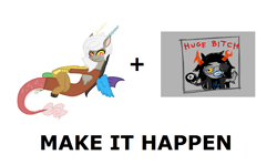 Size: 1337x796 | Tagged: safe, derpibooru import, discord, eris, exploitable meme, homestuck, make it happen, rule 63, vriska serket