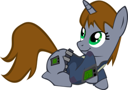 Size: 600x425 | Tagged: safe, artist:pipersack, derpibooru import, oc, oc only, oc:littlepip, pony, unicorn, fallout equestria, clothes, fallout, fanfic, fanfic art, female, mare, pipbuck, simple background, solo, transparent background, vault suit