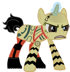 Size: 350x360 | Tagged: safe, artist:zjarcal, derpibooru import, angry, jack, mass effect, ponified, tattoo