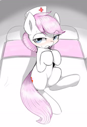 Size: 2026x2966 | Tagged: safe, artist:skippy_the_moon, nurse redheart, earth pony, pony, female, mare, pink mane, pink tail, pixiv, solo, white coat