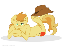 Size: 500x371 | Tagged: safe, artist:2doubleshy, derpibooru import, braeburn, earth pony, pony, cowboy hat, male, two toned mane