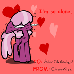 Size: 800x800 | Tagged: safe, artist:skoon, derpibooru import, cheerilee, hearts and hooves day, i'm so alone, insanity, valentine, valentine's day