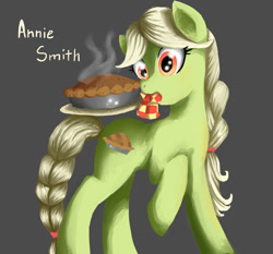 Size: 925x863 | Tagged: safe, artist:rubi-one-chan, derpibooru import, granny smith, pie, young granny smith