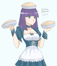 Size: 1280x1470 | Tagged: safe, artist:jonfawkes, maud pie, human, 30 minute art challenge, clothes, humanized, maid, maid pie, pie, the art bloc