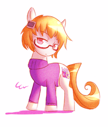 Size: 420x492 | Tagged: safe, artist:rizkitsuneki, derpibooru import, glasses, microsoft, ms-dos