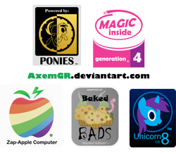 Size: 6000x5204 | Tagged: safe, artist:axemgr, derpibooru import, pony, unicorn, absurd resolution, apple, baked bads, food, icon, intel, intel inside, zap apple