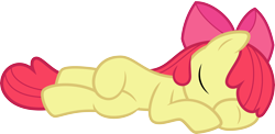 Size: 6834x3343 | Tagged: safe, artist:derpwave, derpibooru import, apple bloom, absurd resolution, simple background, sleeping, solo, transparent background, vector