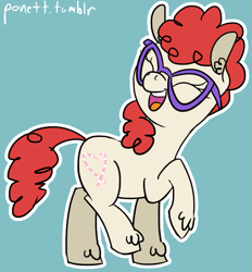 Size: 801x862 | Tagged: safe, artist:ponett, derpibooru import, twist, 30 minute art challenge, glasses, simple background, solo, unshorn fetlocks