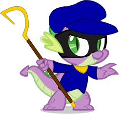 Size: 876x824 | Tagged: safe, artist:egstudios93, derpibooru import, spike, clothes, cosplay, costume, crossover, simple background, sly cooper, solo, transparent background, vector