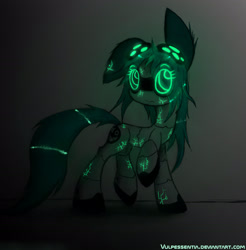 Size: 2381x2420 | Tagged: safe, artist:vulpessentia, derpibooru import, oc, oc only, oc:cloudsmasher, robot, glow, runes, solo