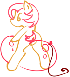 Size: 542x601 | Tagged: safe, artist:retl, derpibooru import, babs seed, balloon, balloon fetish, balloon sitting, fetish, foal, riding, solo, that pony sure does love balloons