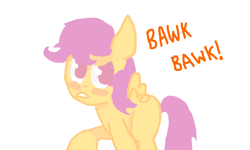 Size: 600x360 | Tagged: safe, artist:spiralslipstream, derpibooru import, scootaloo, pegasus, female, filly, orange coat, purple mane, scootachicken, solo