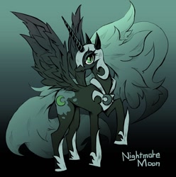 Size: 990x1000 | Tagged: safe, artist:kolshica, derpibooru import, nightmare moon, pixiv, solo