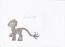 Size: 671x495 | Tagged: safe, artist:star dragon, derpibooru import, gollum, palindrome get, ponified, the hobbit