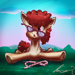 Size: 1600x1600 | Tagged: safe, artist:alumx, derpibooru import, twist, pony, glasses, mane