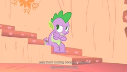 Size: 1176x662 | Tagged: safe, derpibooru import, screencap, spike, dragon, owl's well that ends well, diplomacy, vulgar, youtube caption