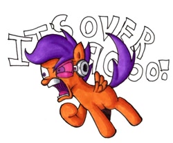 Size: 630x519 | Tagged: safe, artist:darkone10, derpibooru import, scootaloo, dragon ball z, over 9000, scouter, scouterloo