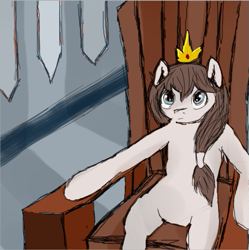 Size: 525x527 | Tagged: safe, derpibooru import, oc, oc only, oc:raipony, queen, throne