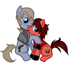 Size: 3000x3000 | Tagged: safe, derpibooru import, claire redfield, crossover, leon s. kennedy, leon scott kennedy, ponified, resident evil