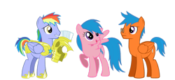 Size: 1024x473 | Tagged: safe, artist:rebron-y, derpibooru import, firefly, rainbow blaze, oc, g1, fireblaze, firefly's dad, g1 to g4, generation leap